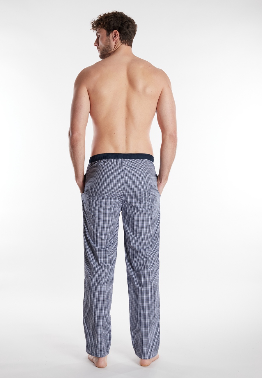 TOM TAILOR Herren Lange-Hose blau kariert