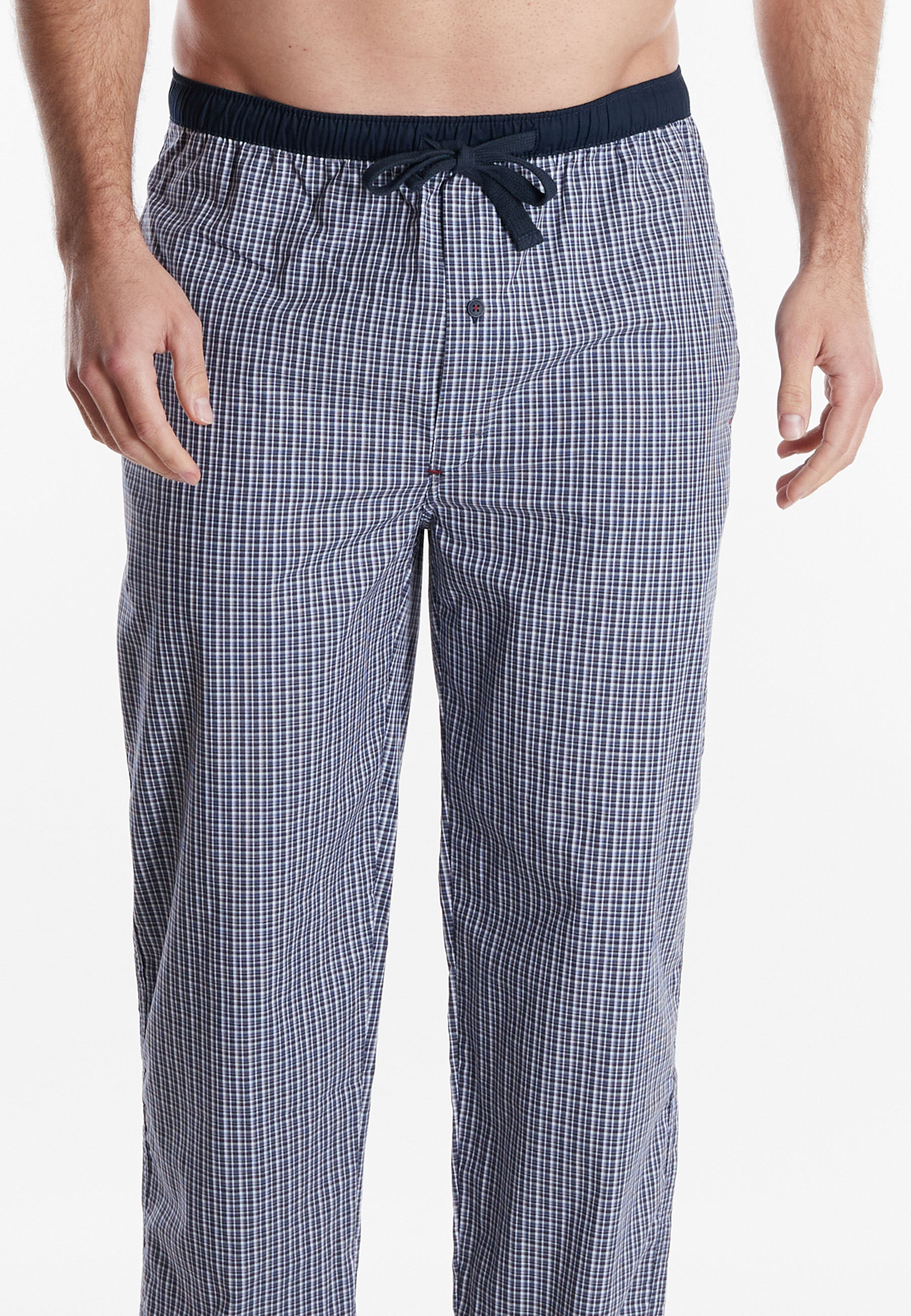 TOM TAILOR Herren Lange-Hose blau kariert