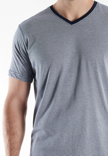 TOM TAILOR Herren Shorty blau quergestreift