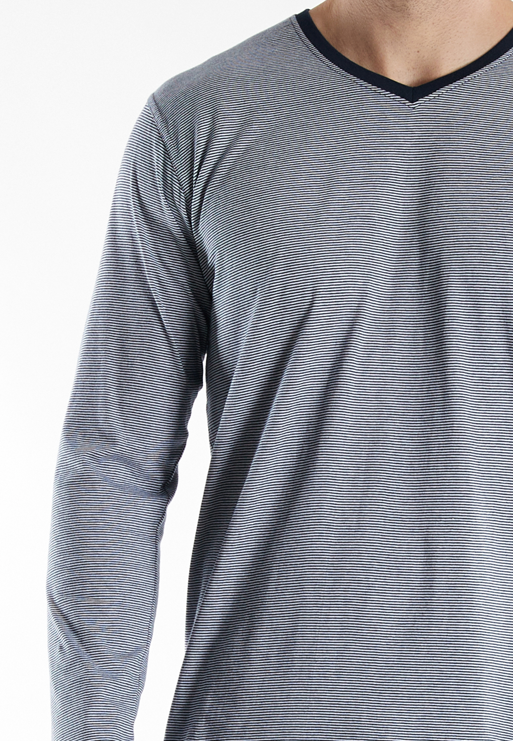 TOM TAILOR Herren Pyjama blau quergestreift