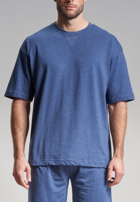 TOM TAILOR Herren Shirt blau melange