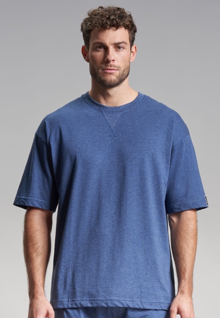 TOM TAILOR Herren Shirt blau melange