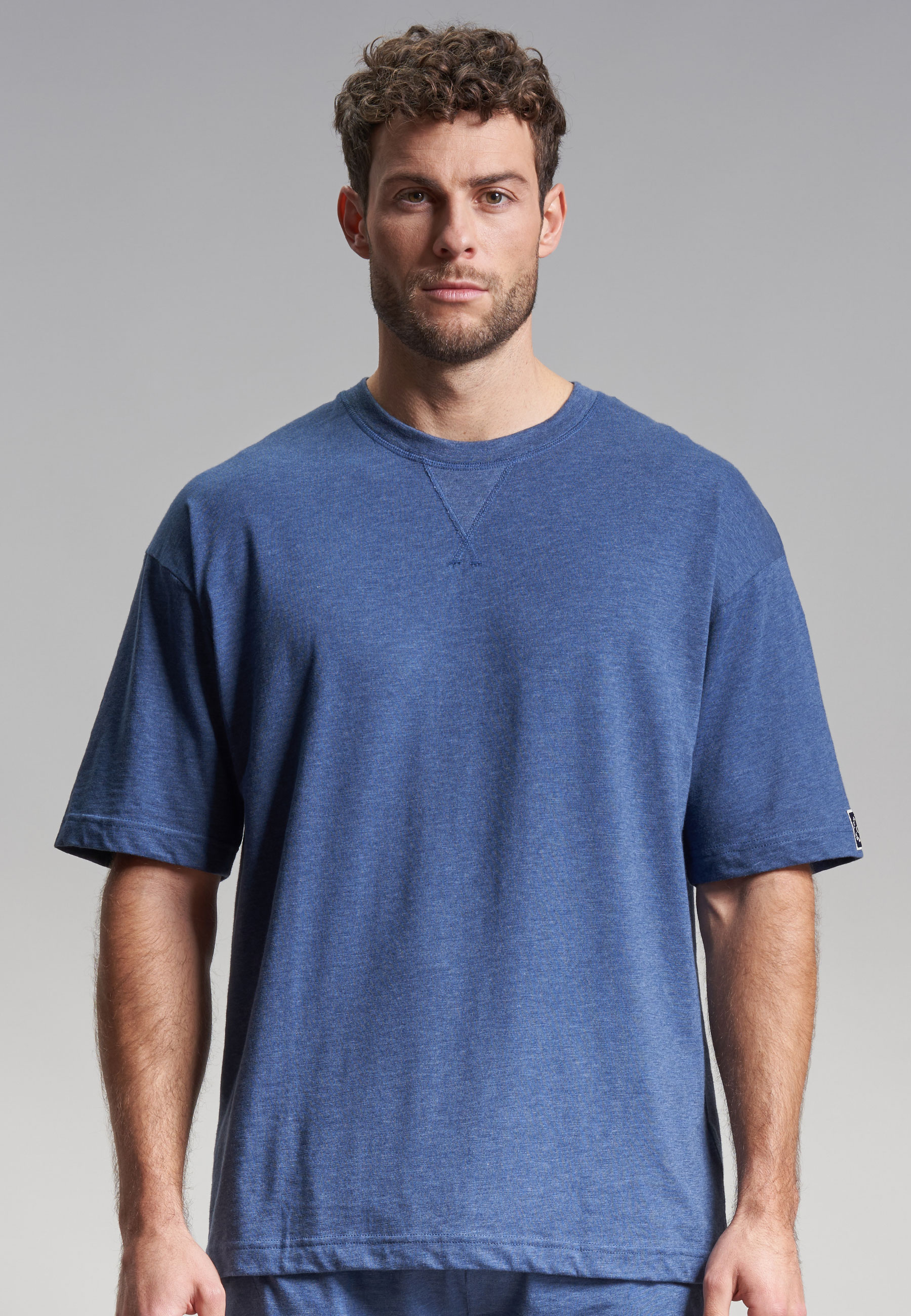 TOM TAILOR Herren Shirt blau melange