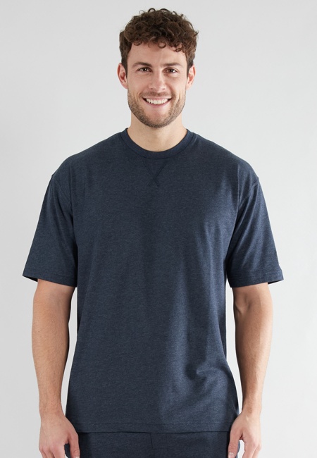 TOM TAILOR Herren Shirt blau melange