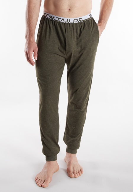 TOM TAILOR Herren Lange-Hose grün melange
