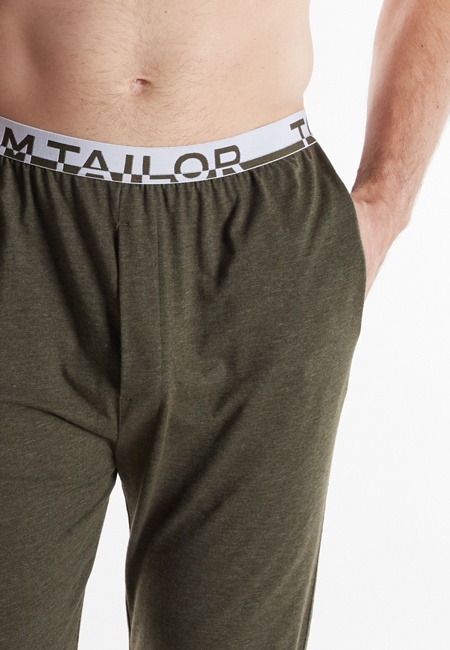TOM TAILOR Herren Lange-Hose grün melange