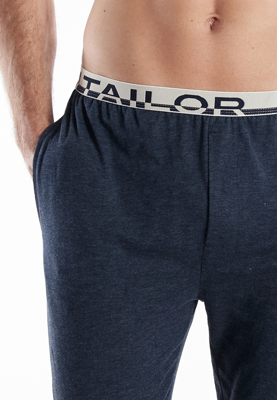 TOM TAILOR Herren Lange-Hose blau melange
