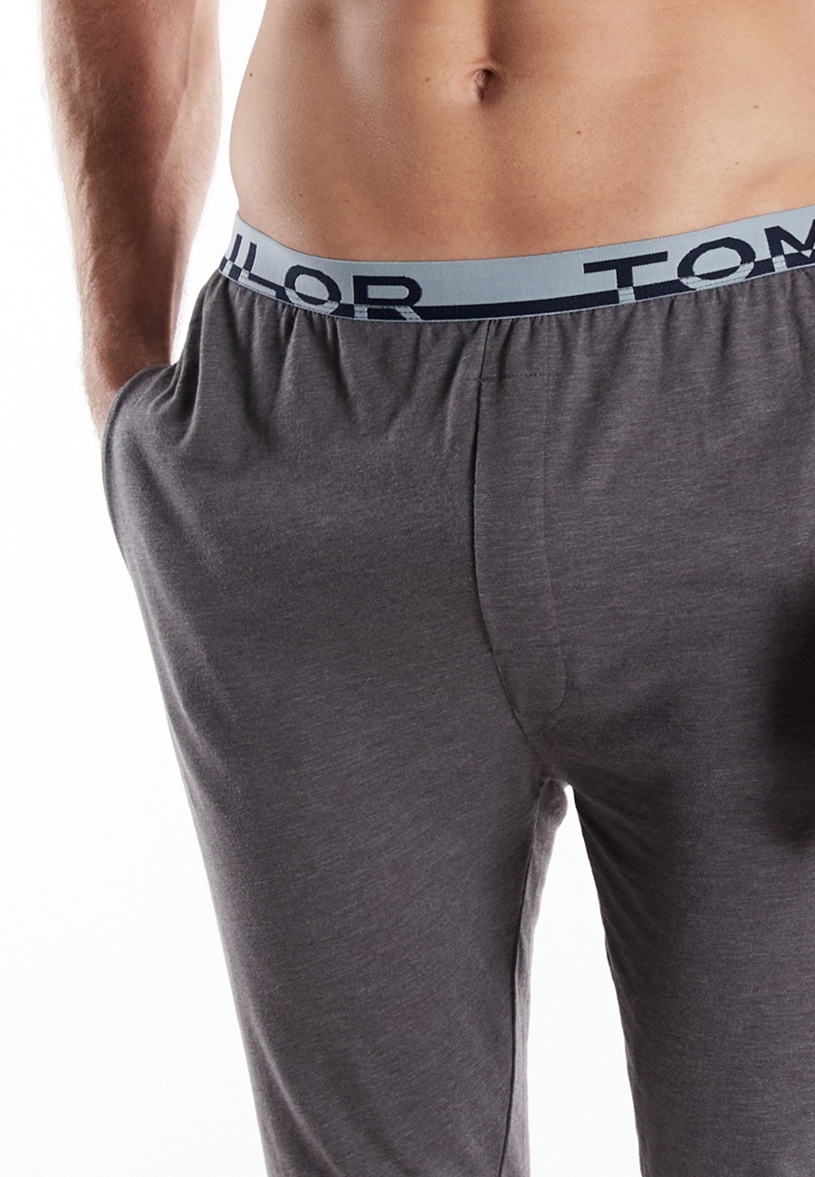 TOM TAILOR Herren Lange-Hose grau melange