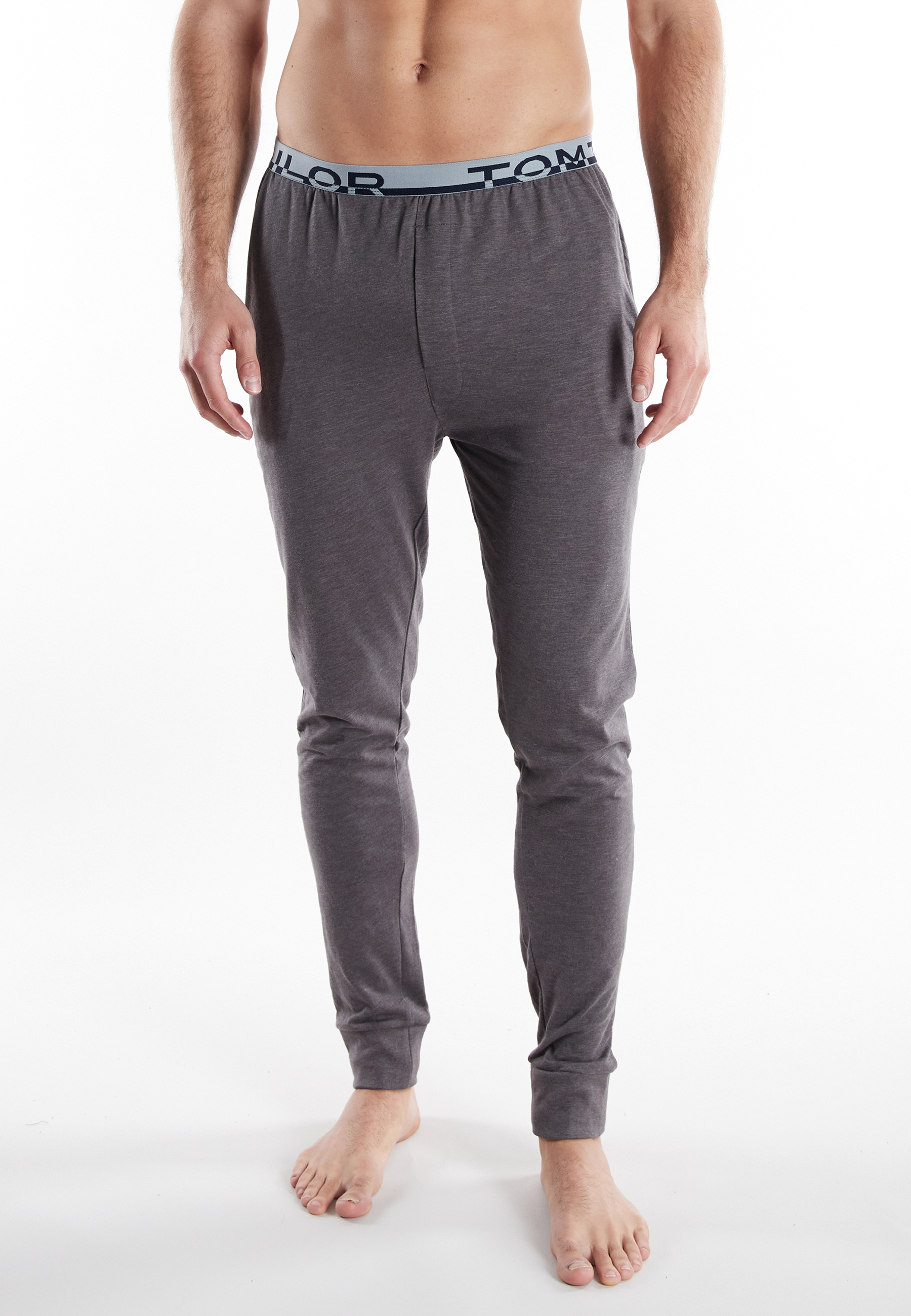 TOM TAILOR Herren Lange-Hose grau melange