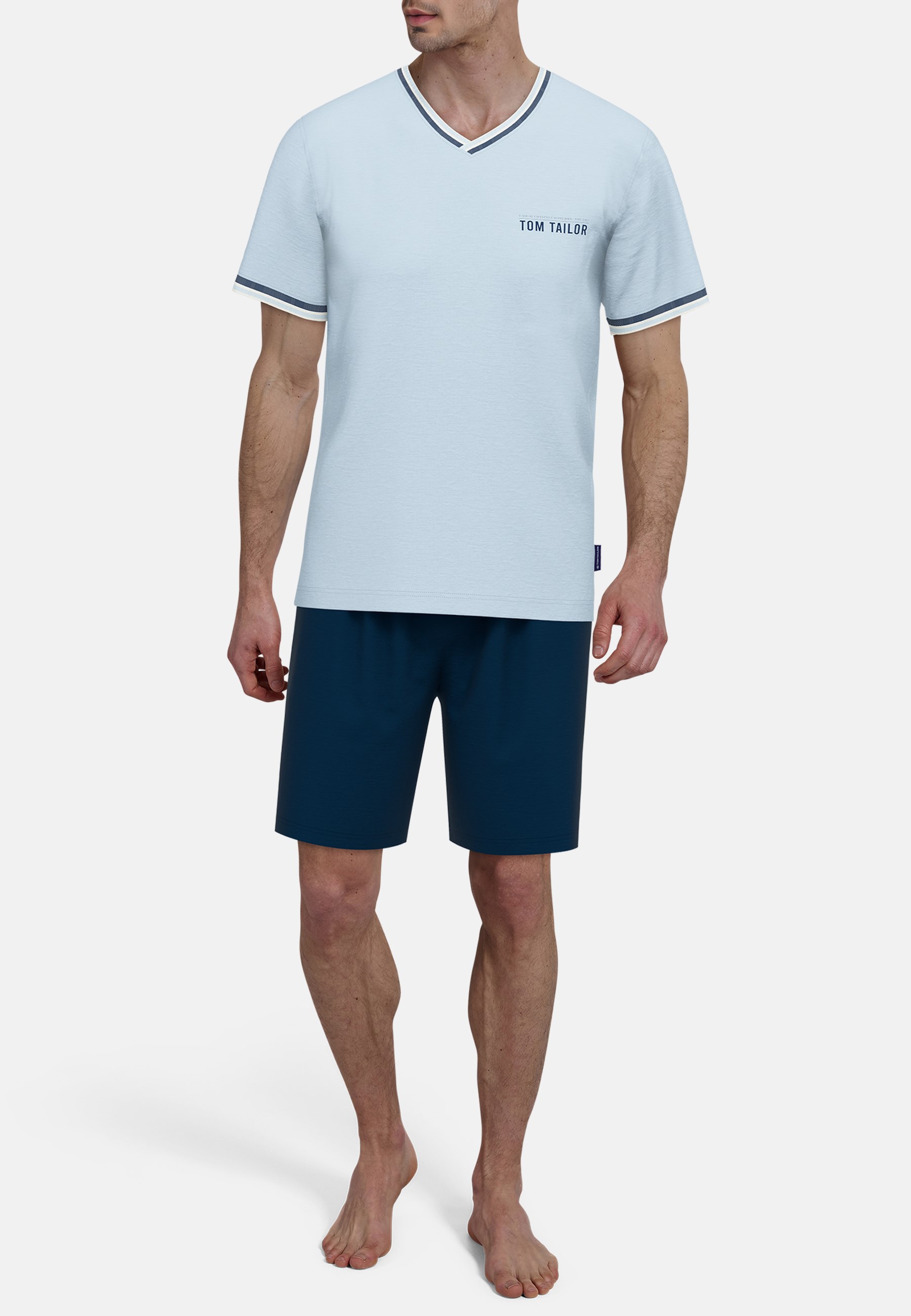 TOM TAILOR Herren Shorty blau uni