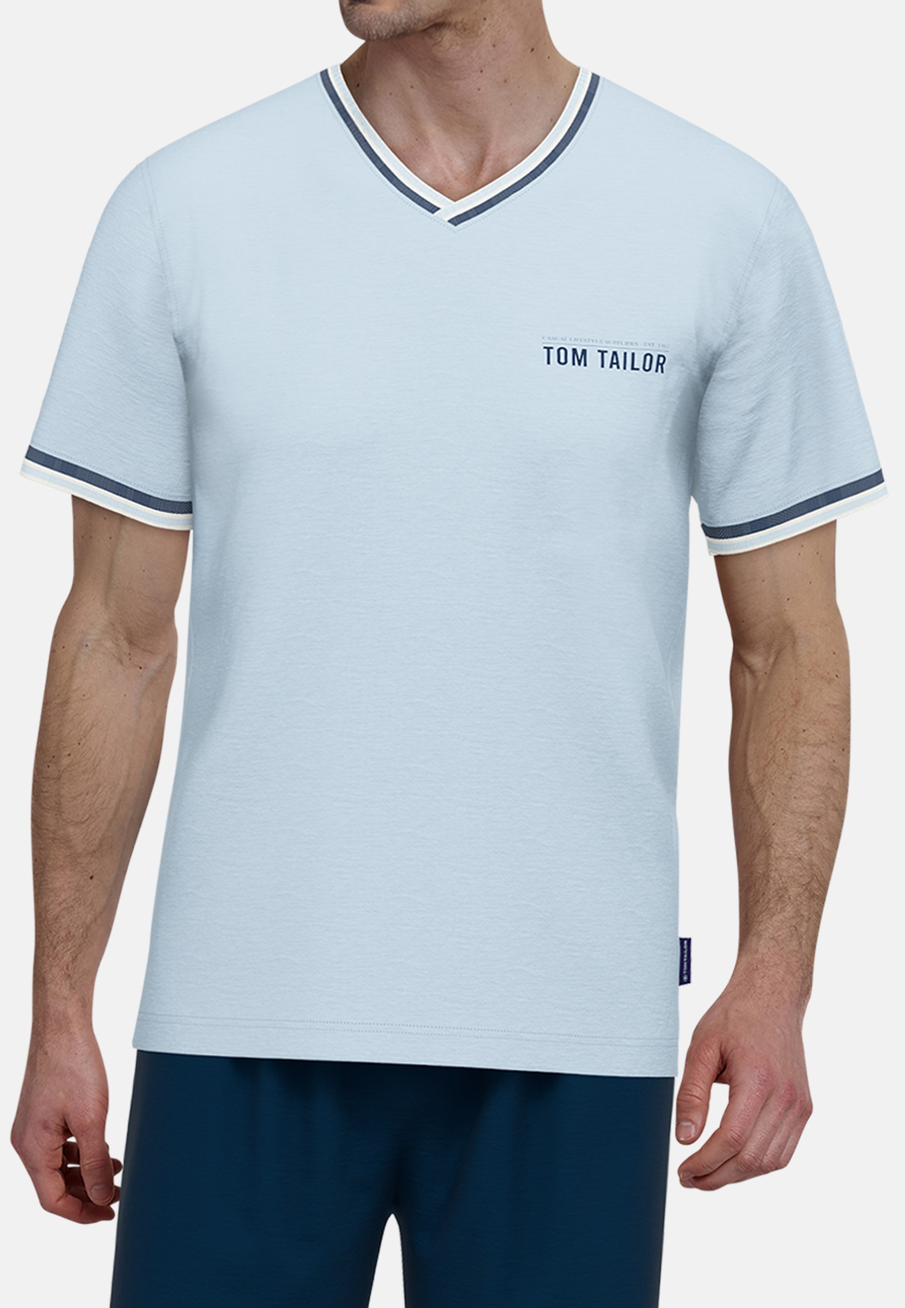 TOM TAILOR Herren Shorty blau uni