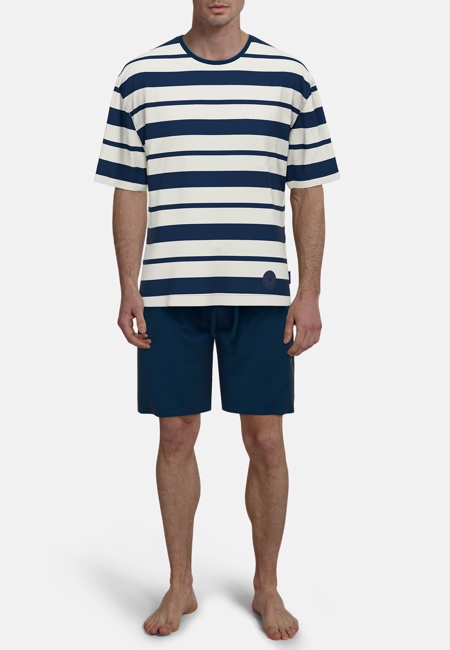 TOM TAILOR Herren Shorty blau quergestreift