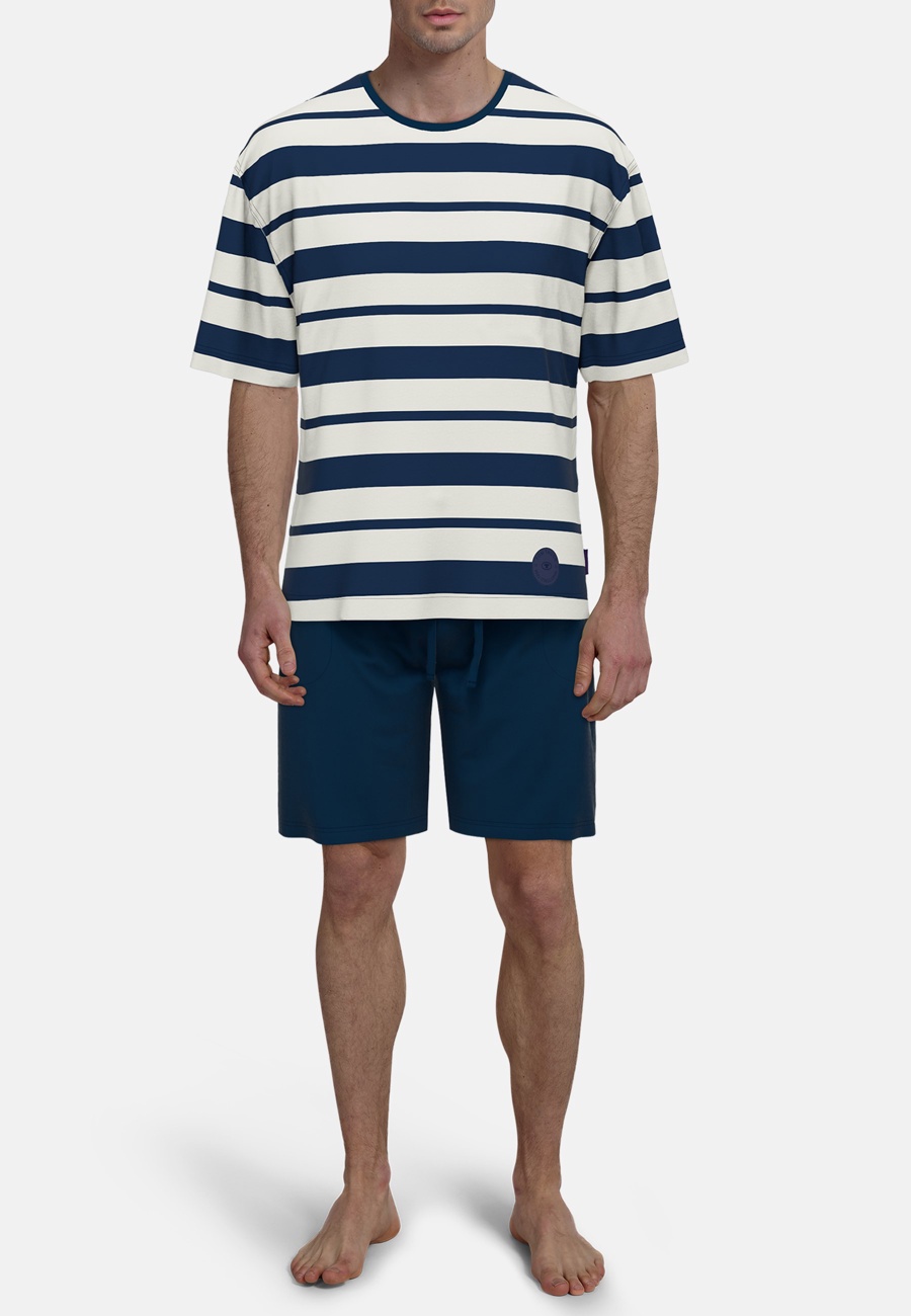 TOM TAILOR Herren Shorty blau quergestreift