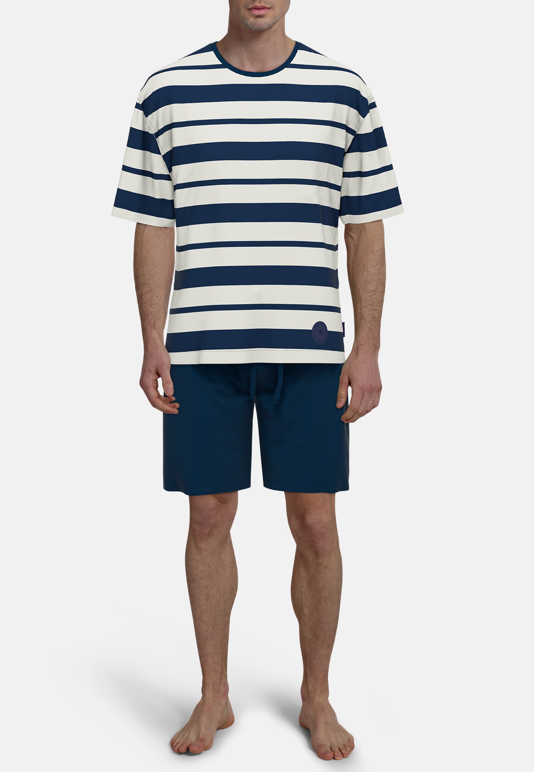 TOM TAILOR Herren Shorty blau quergestreift
