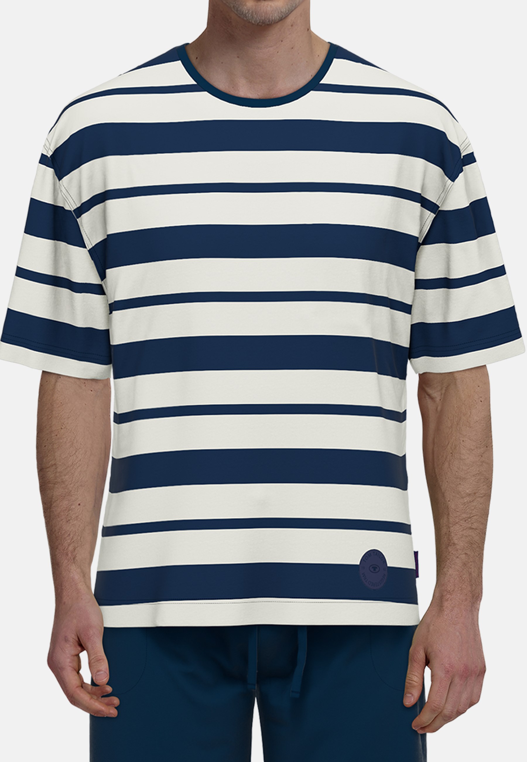 TOM TAILOR Herren Shorty blau quergestreift