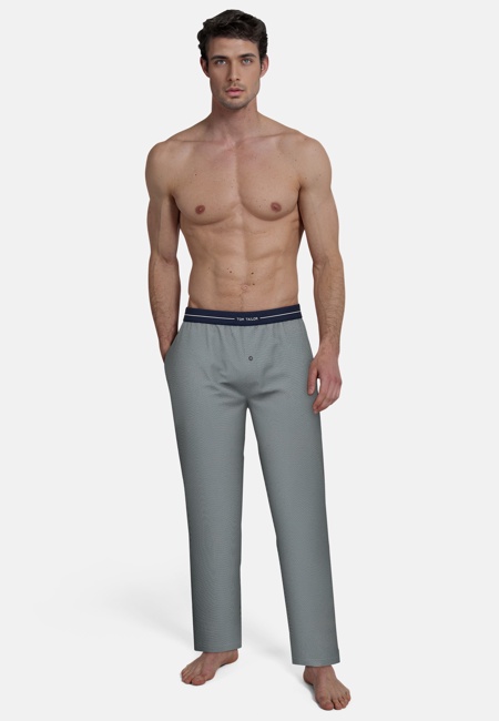 TOM TAILOR Herren Lange-Hose blau kariert
