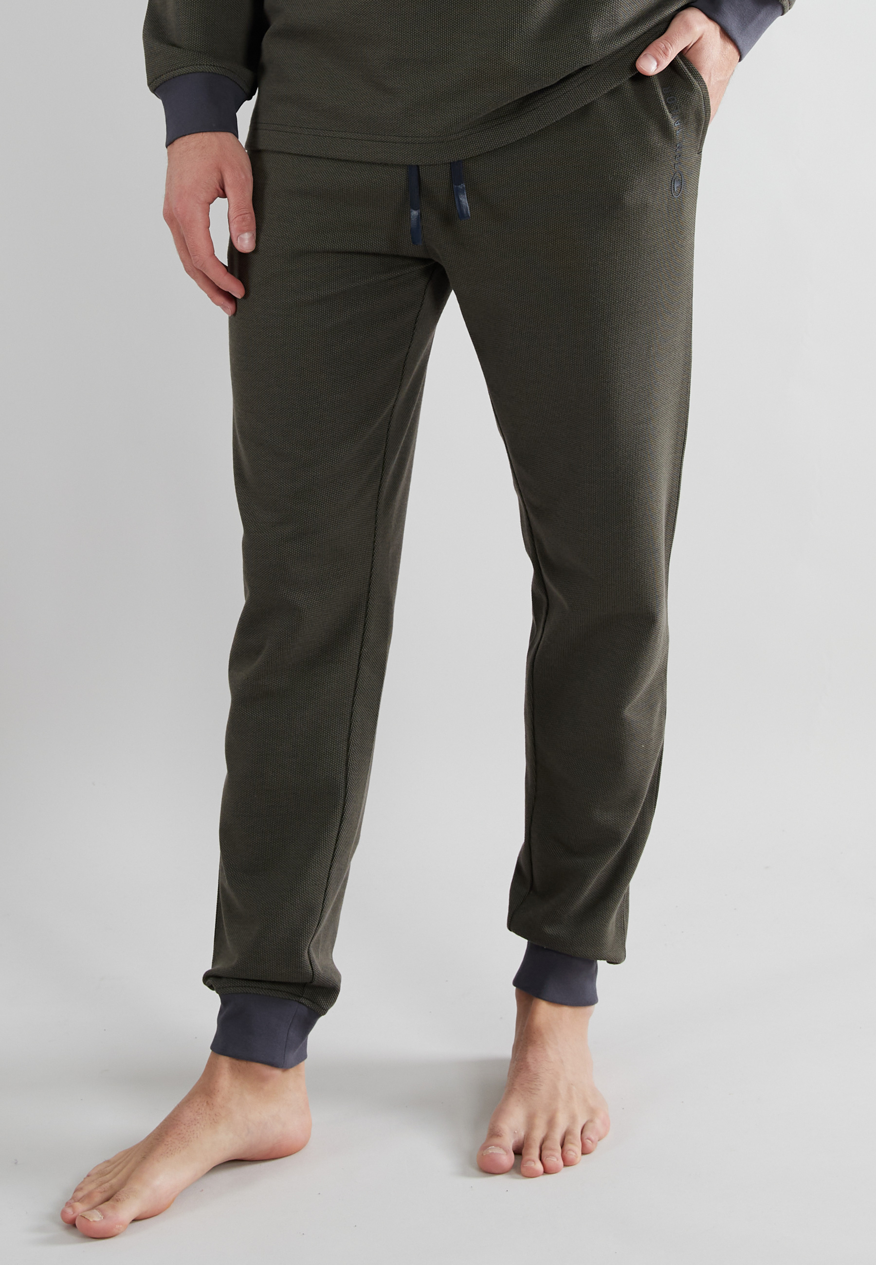 TOM TAILOR Herren Lange-Hose grün uni