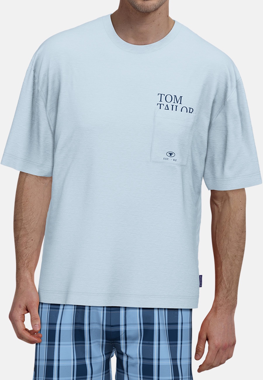 TOM TAILOR Herren T-Shirt blau uni