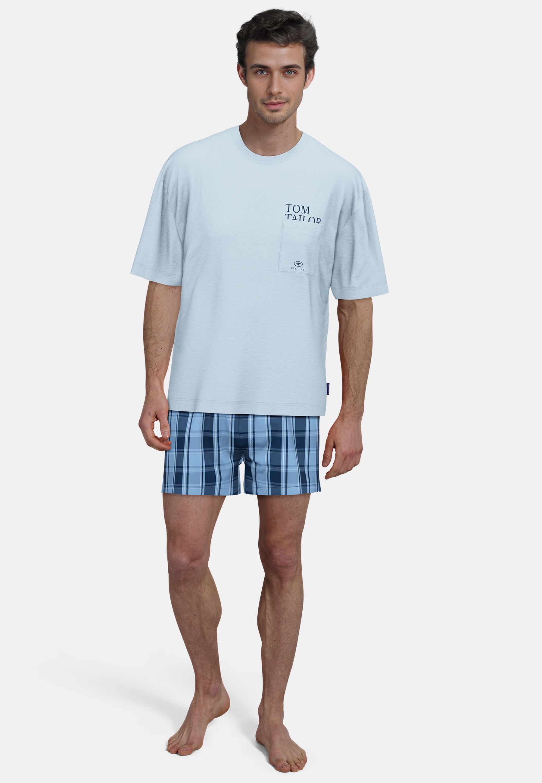 TOM TAILOR Herren T-Shirt blau uni