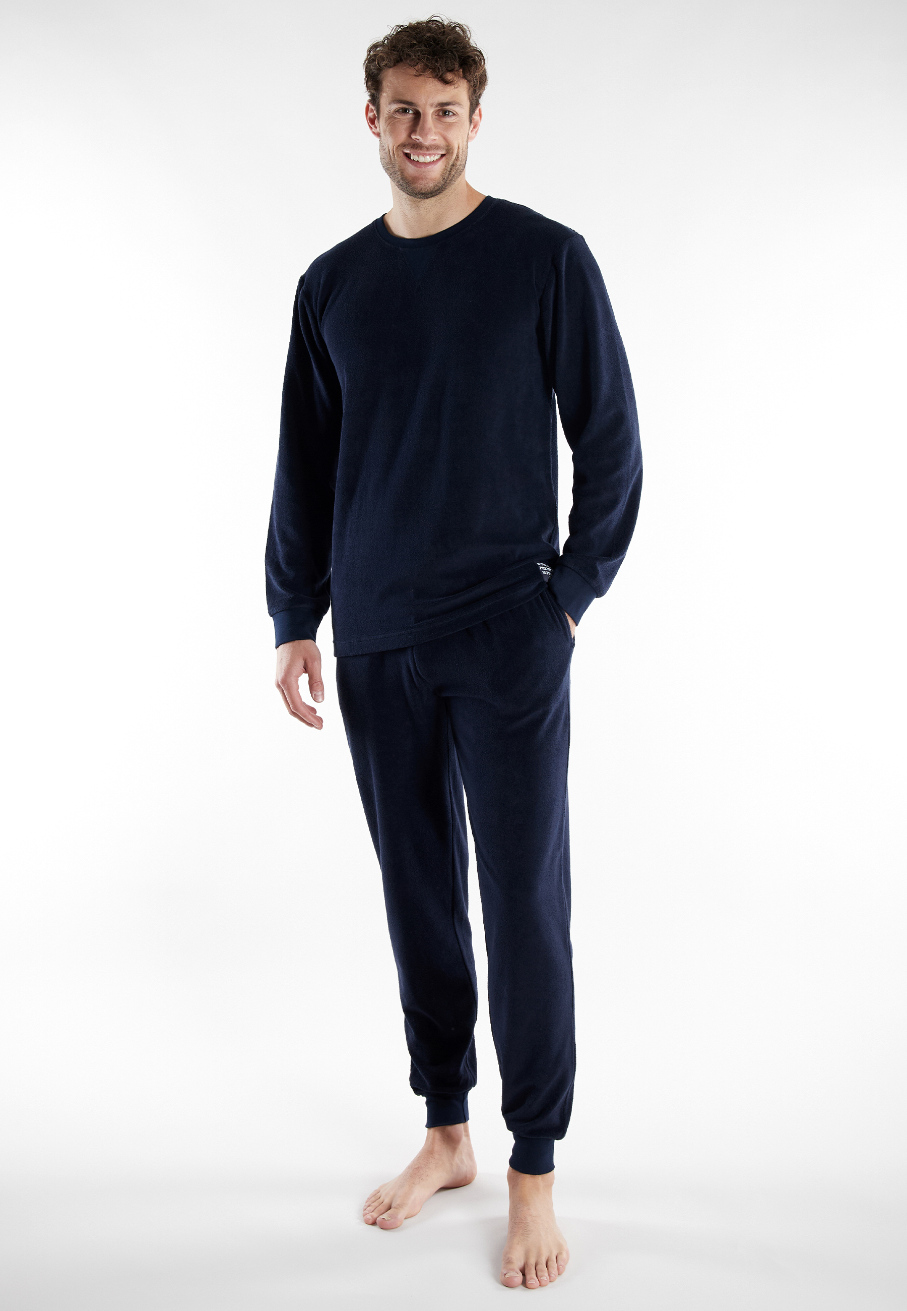 TOM TAILOR Herren Pyjama blau uni