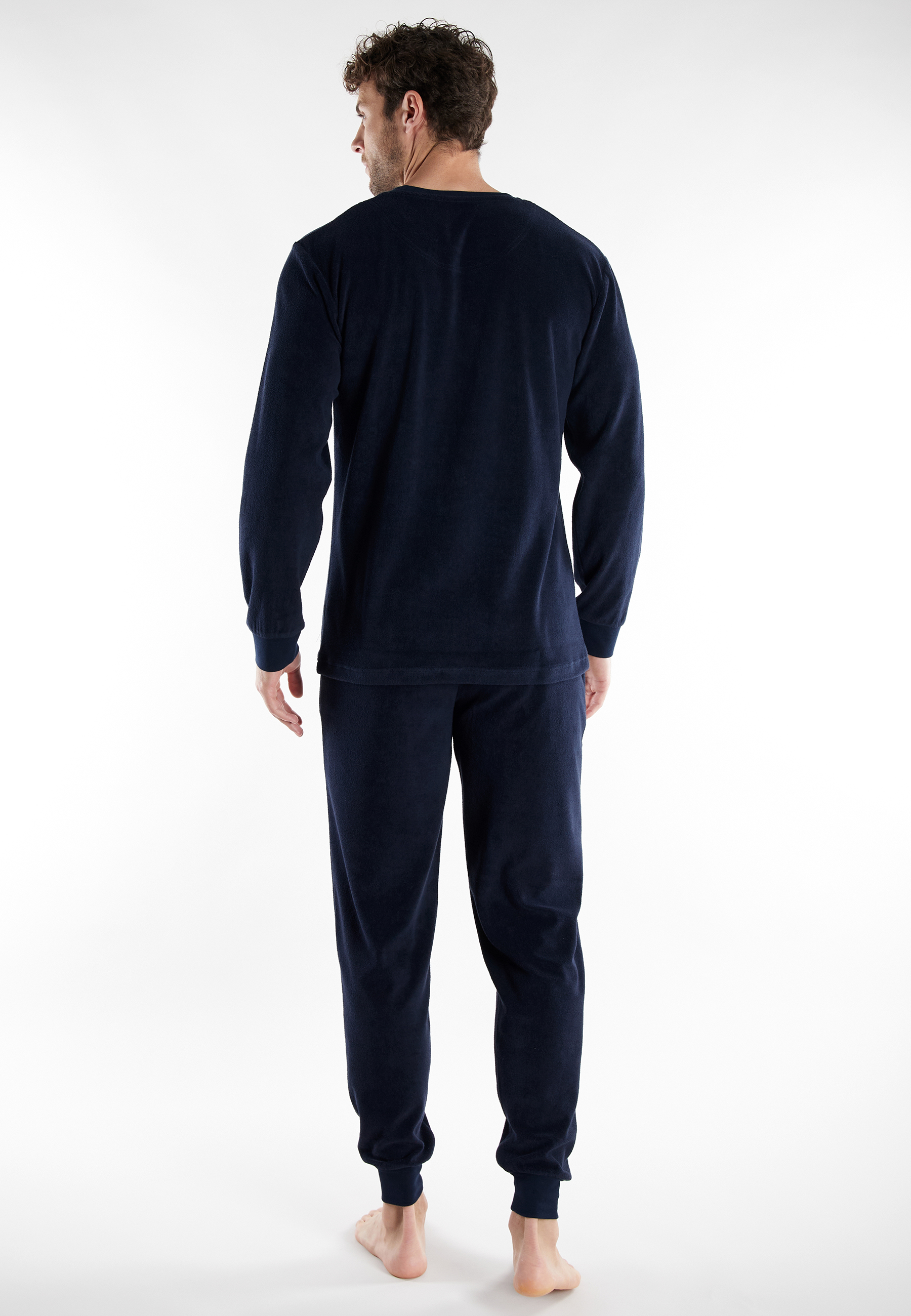 TOM TAILOR Herren Pyjama blau uni