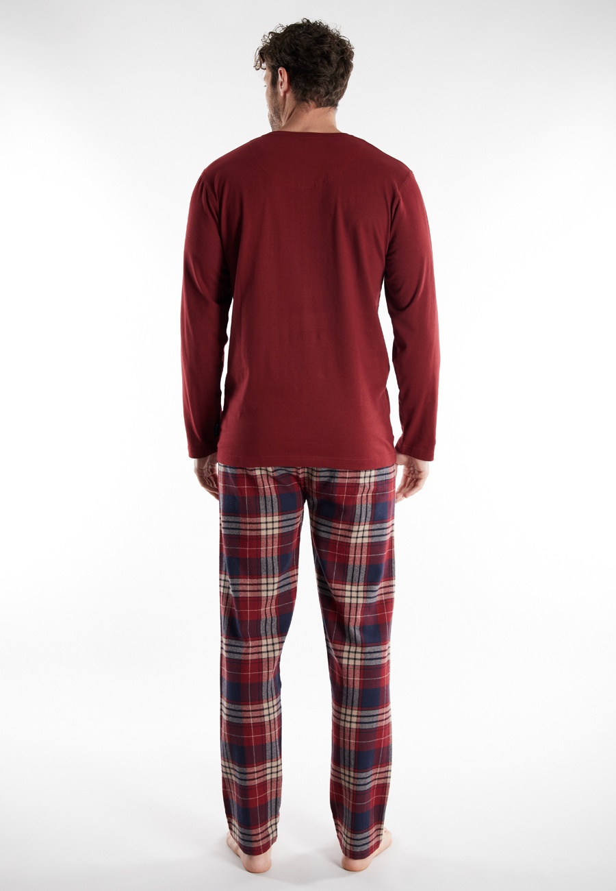 TOM TAILOR Herren Pyjama rot kariert
