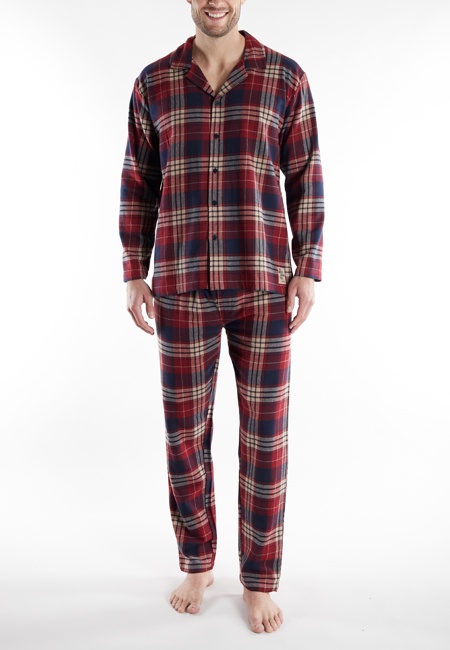 TOM TAILOR Herren Pyjama rot kariert