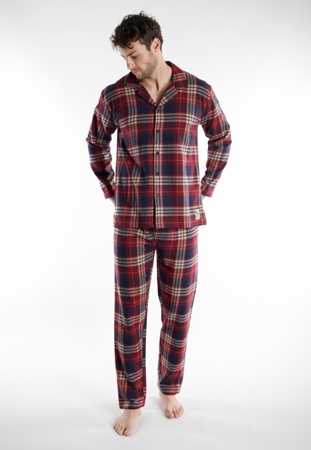 TOM TAILOR Herren Pyjama rot kariert