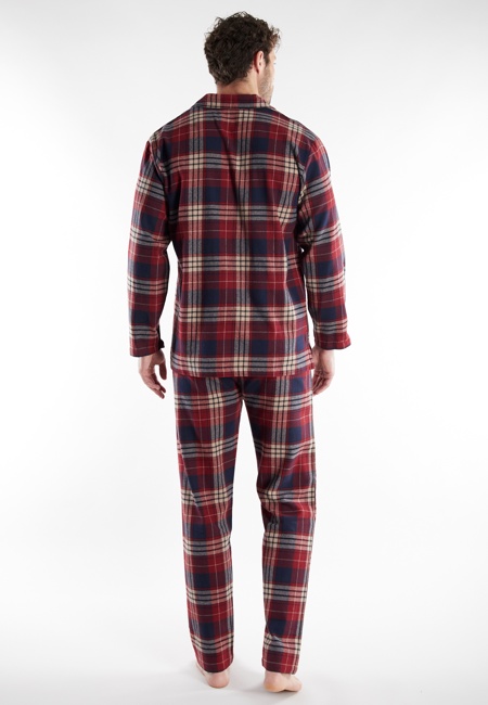 TOM TAILOR Herren Pyjama rot kariert