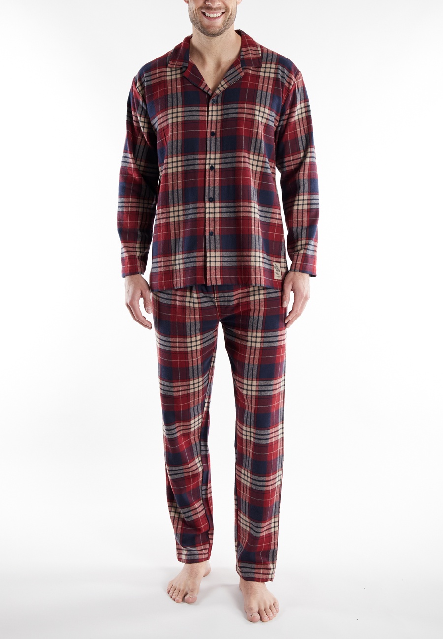 TOM TAILOR Herren Pyjama rot kariert