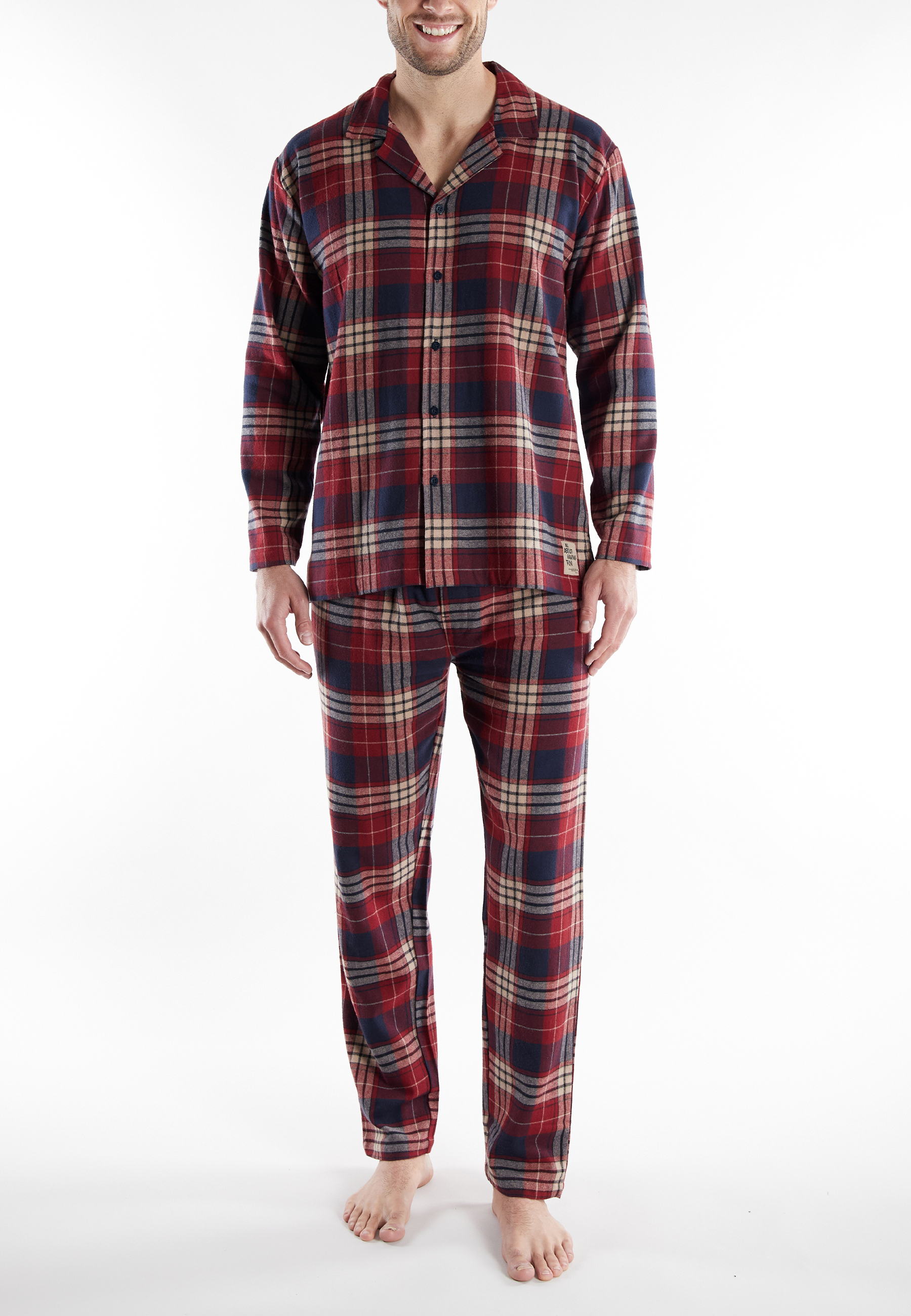 TOM TAILOR Herren Pyjama rot kariert