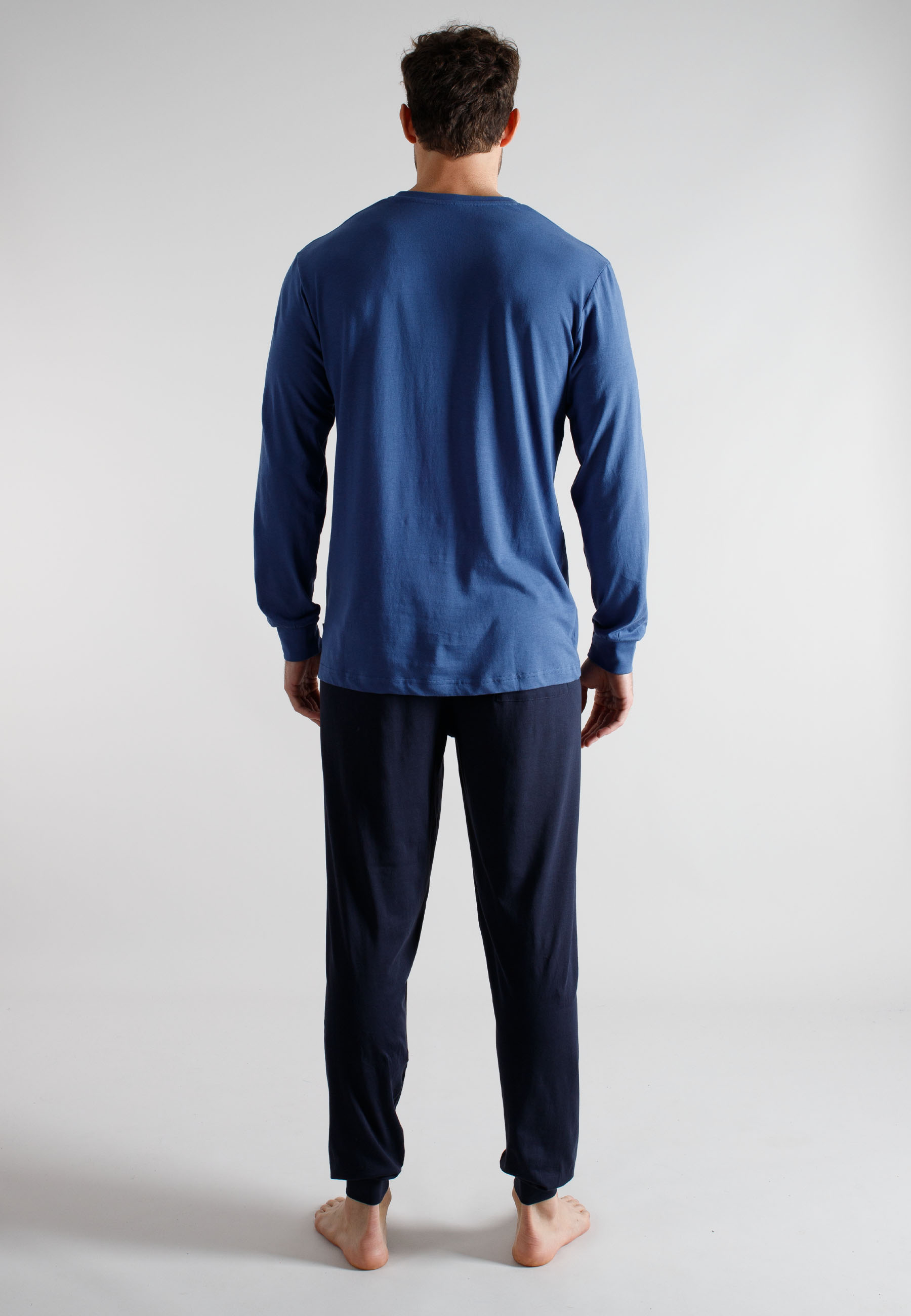 TOM TAILOR Herren Pyjama blau uni
