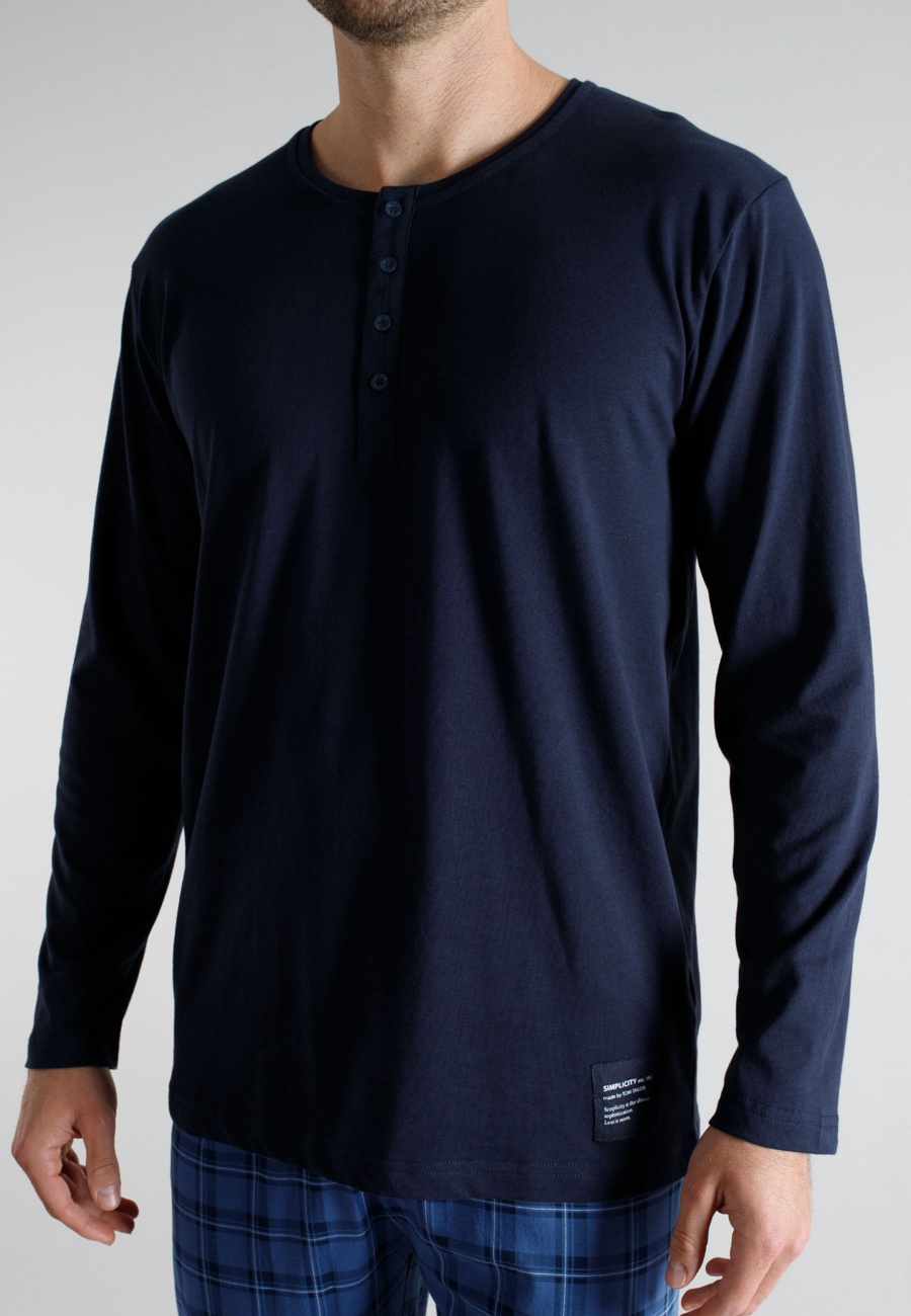 TOM TAILOR Herren Pyjama blau kariert