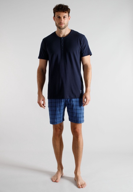 TOM TAILOR Herren Shorty blau kariert