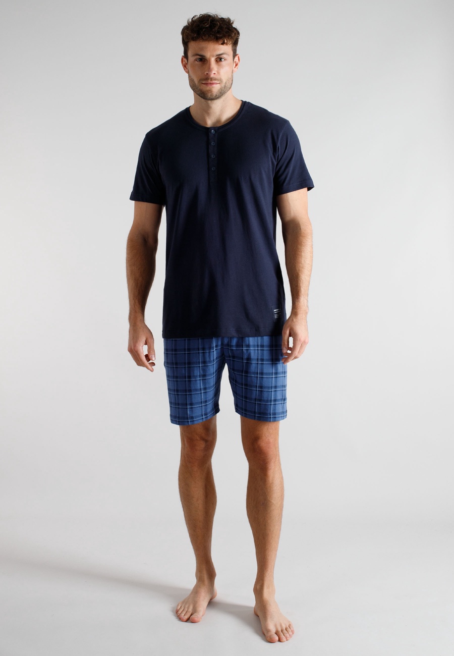 TOM TAILOR Herren Shorty blau kariert