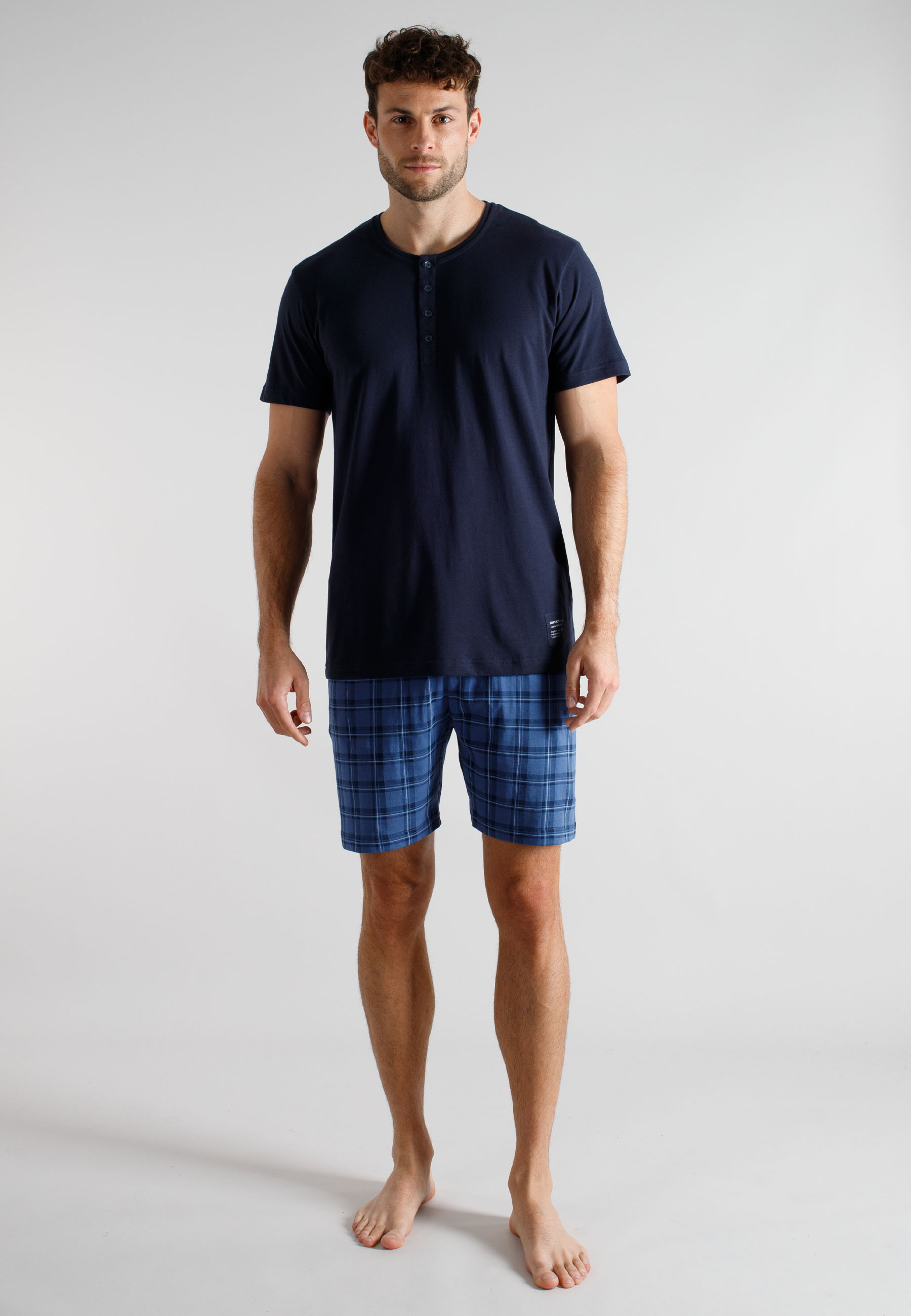 TOM TAILOR Herren Shorty blau kariert