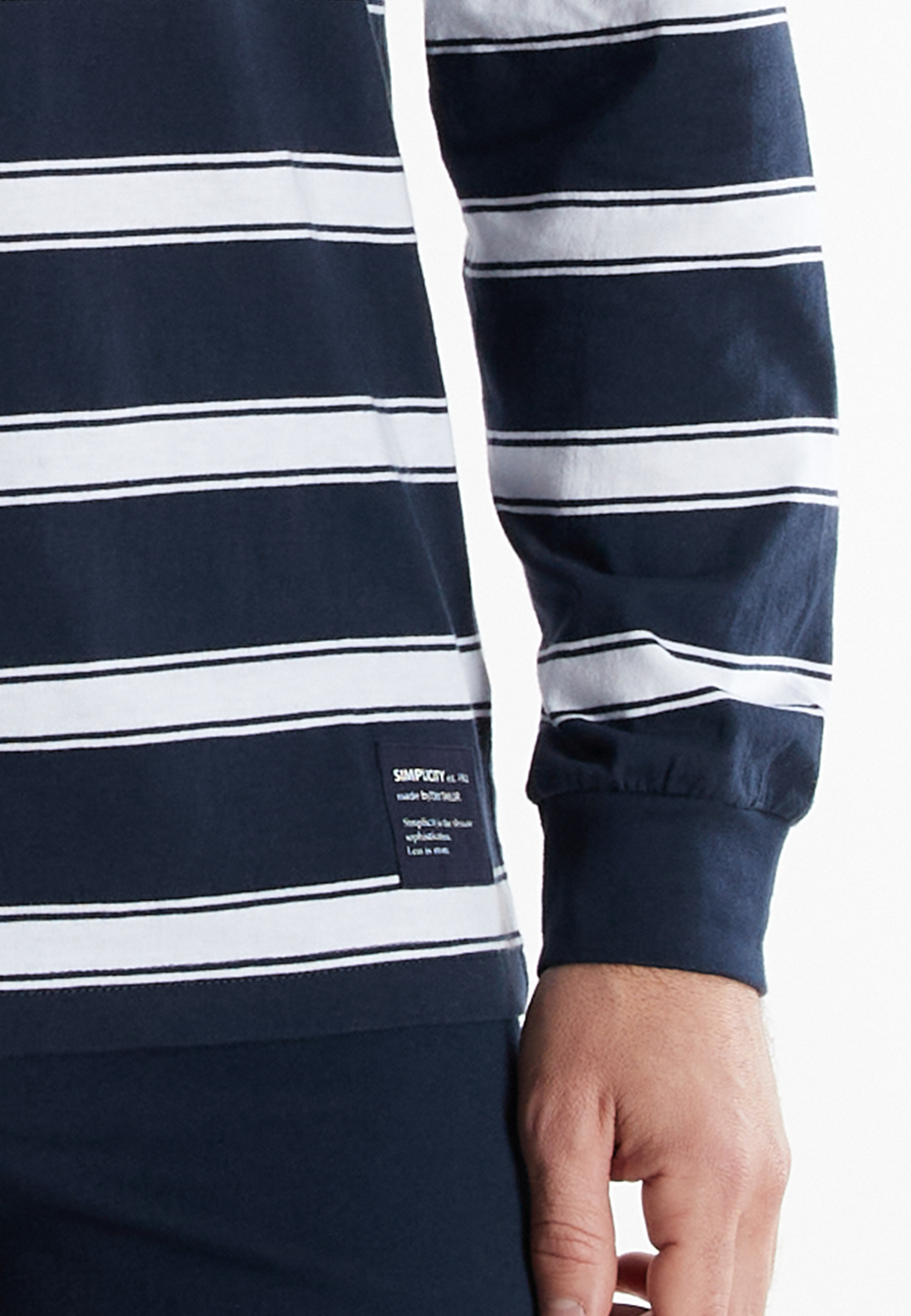 TOM TAILOR Herren Pyjama blau quergestreift