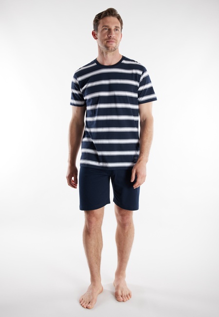 TOM TAILOR Herren Shorty blau quergestreift