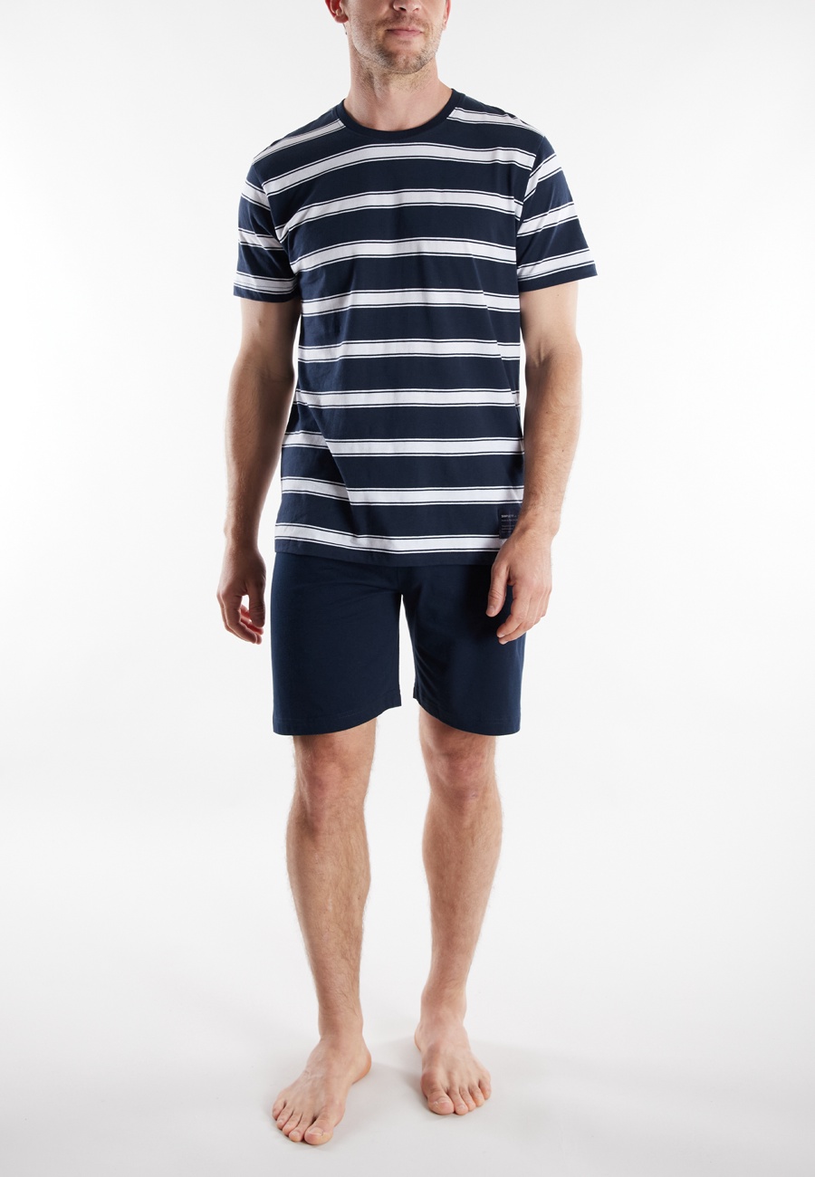 TOM TAILOR Herren Shorty blau quergestreift