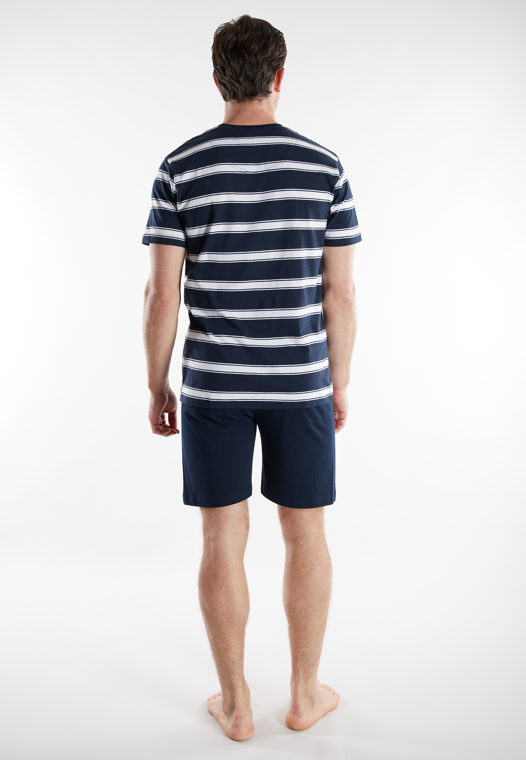 TOM TAILOR Herren Shorty blau quergestreift