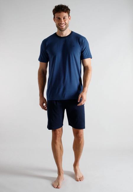 TOM TAILOR Herren Shorty blau quergestreift