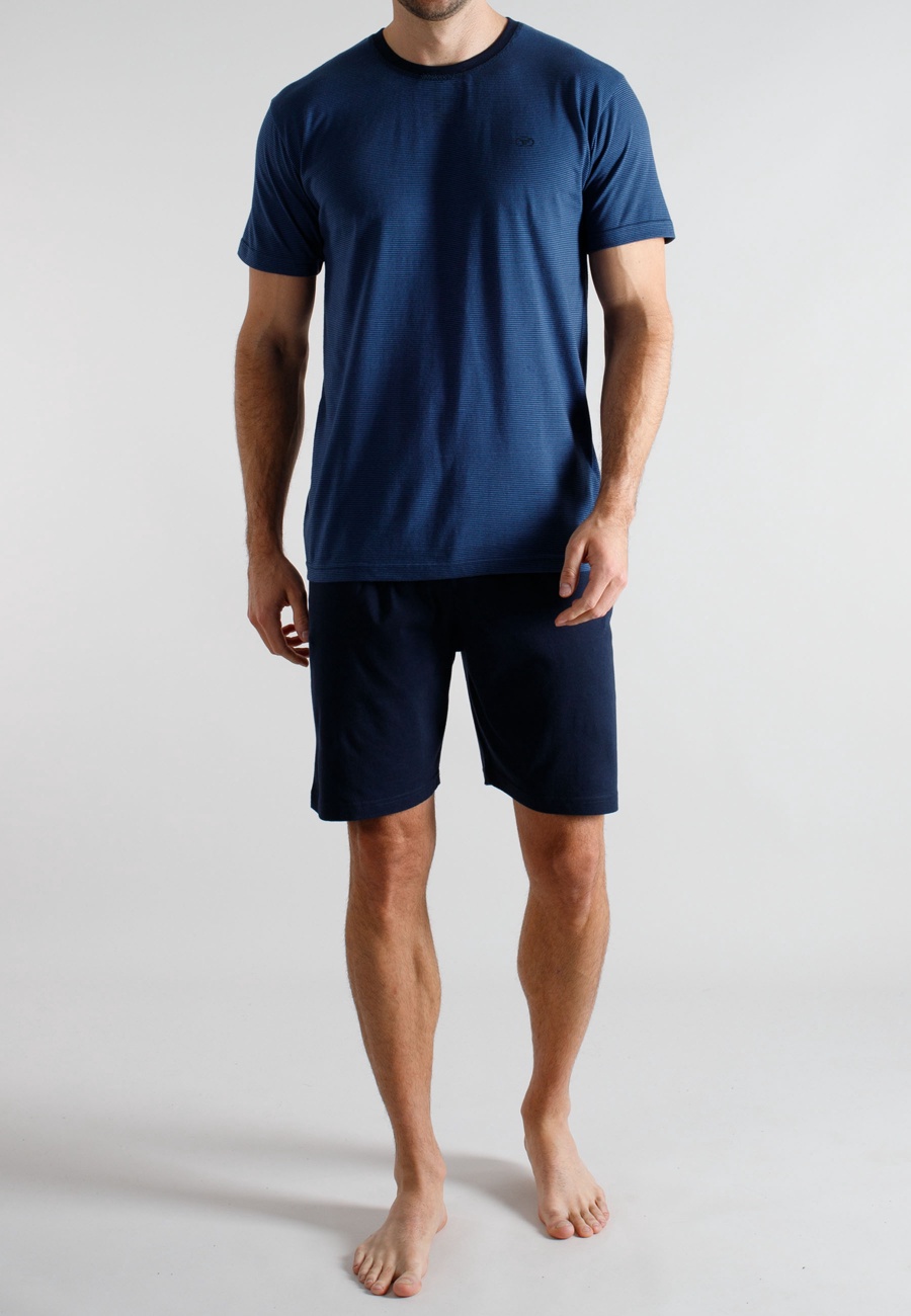 TOM TAILOR Herren Shorty blau quergestreift