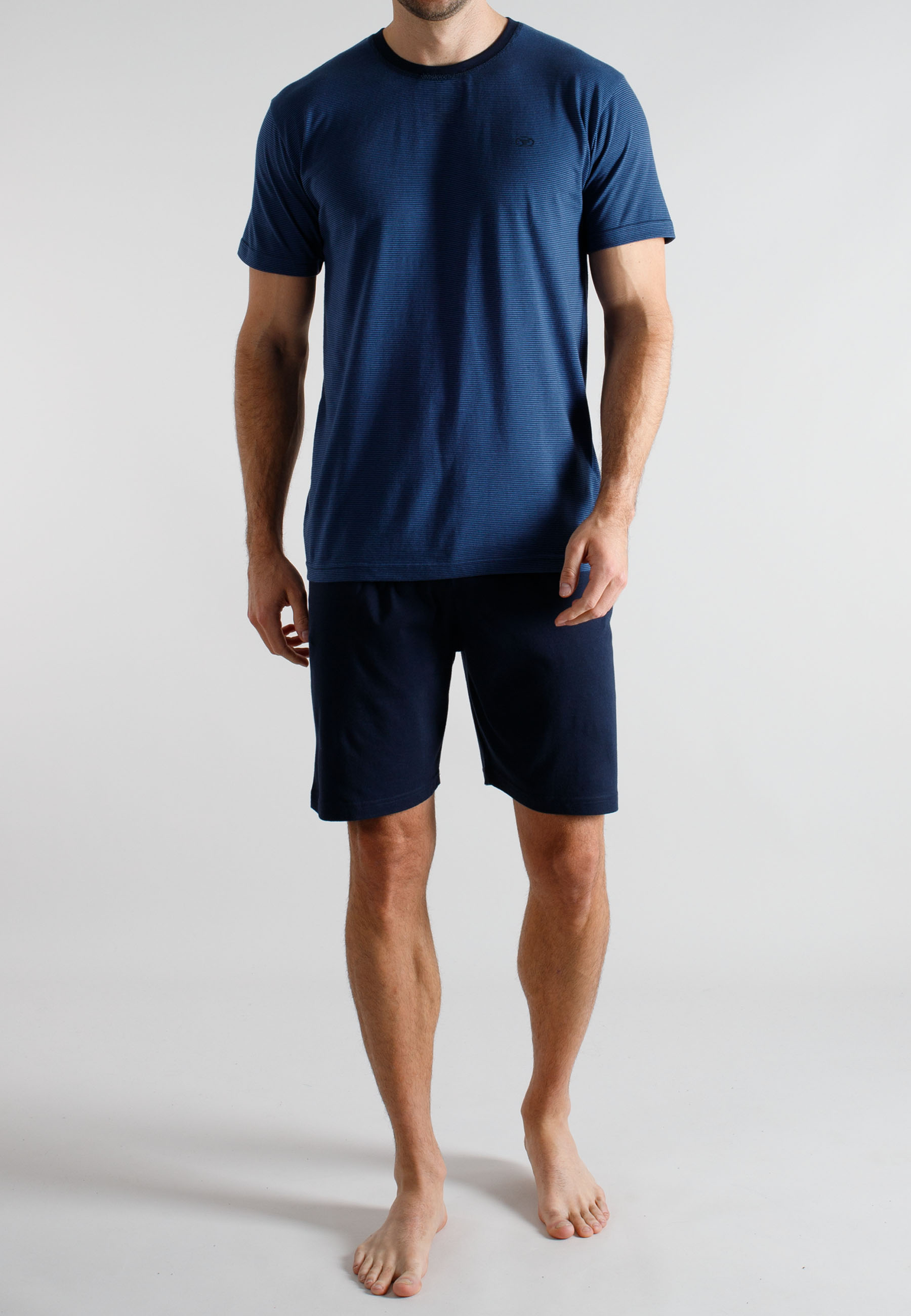 TOM TAILOR Herren Shorty blau quergestreift