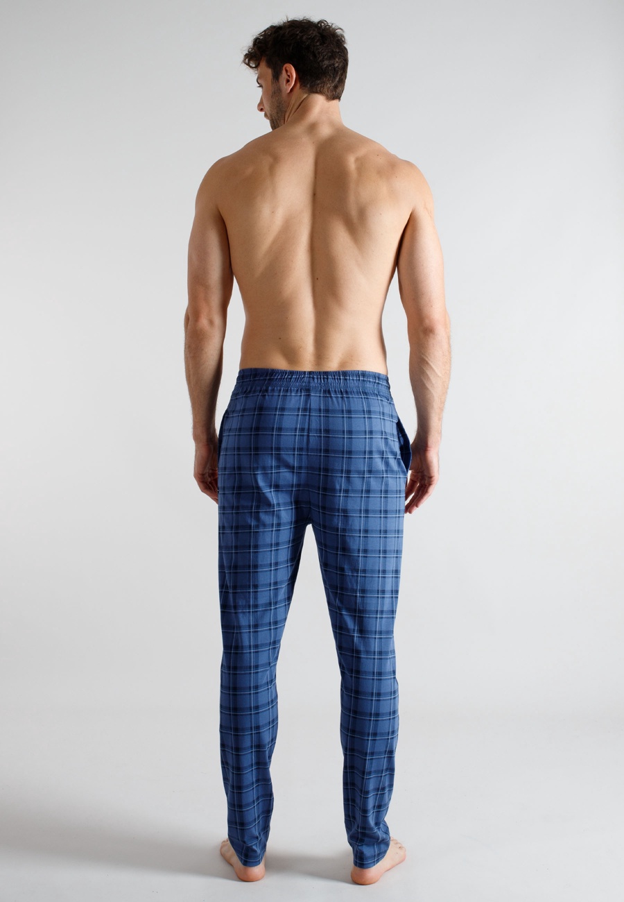 TOM TAILOR Herren Lange-Hose blau kariert