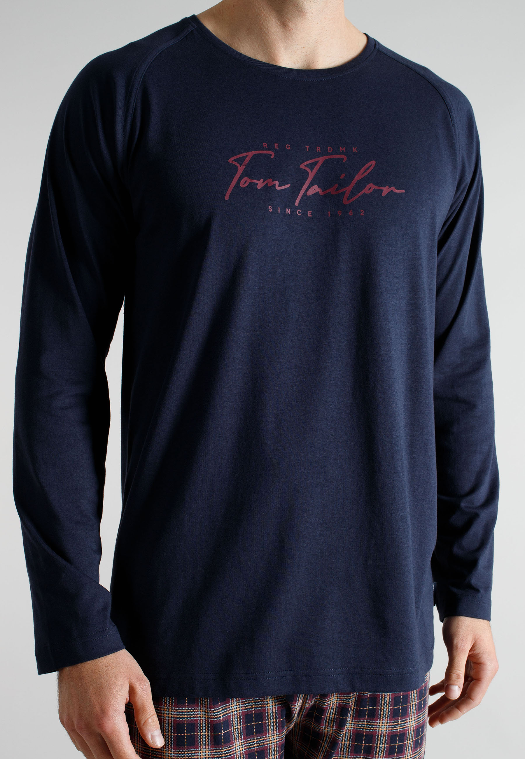 TOM TAILOR Herren Pyjama blau kariert