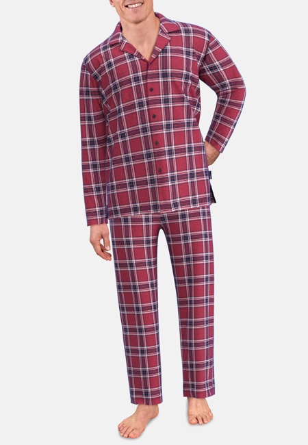 TOM TAILOR Herren Pyjama rot kariert