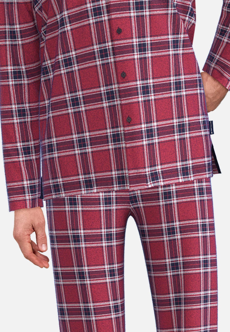 TOM TAILOR Herren Pyjama rot kariert