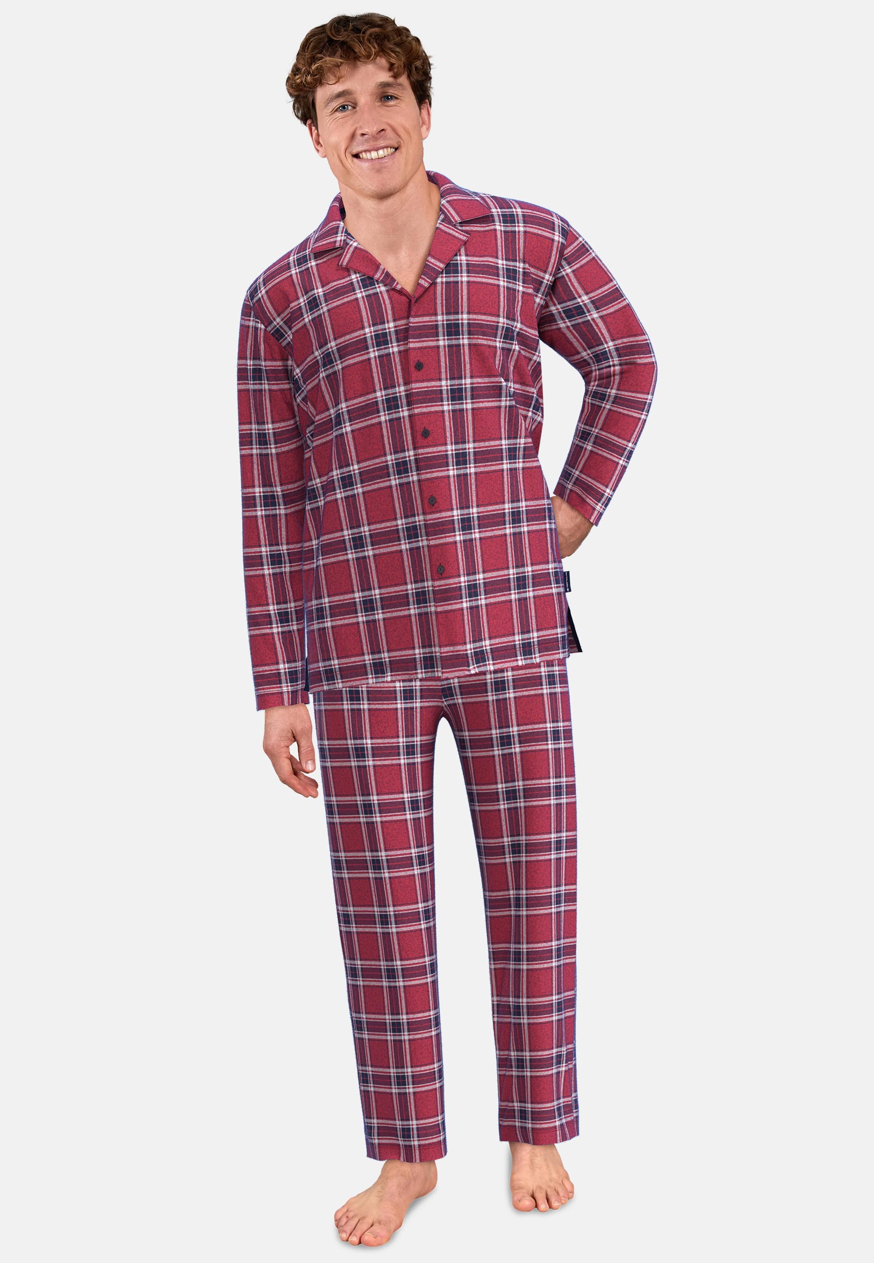 TOM TAILOR Herren Pyjama rot kariert