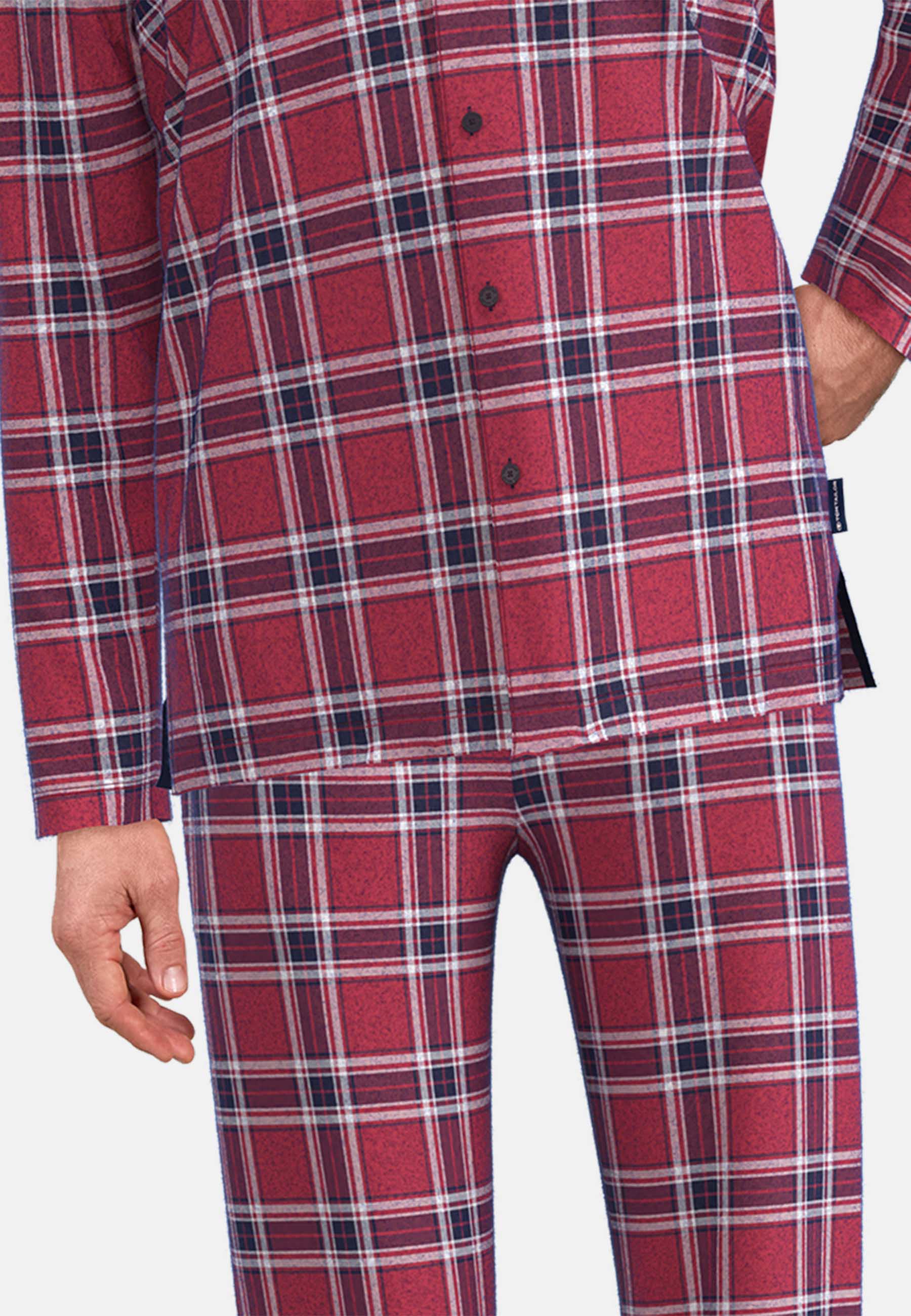 TOM TAILOR Herren Pyjama rot kariert
