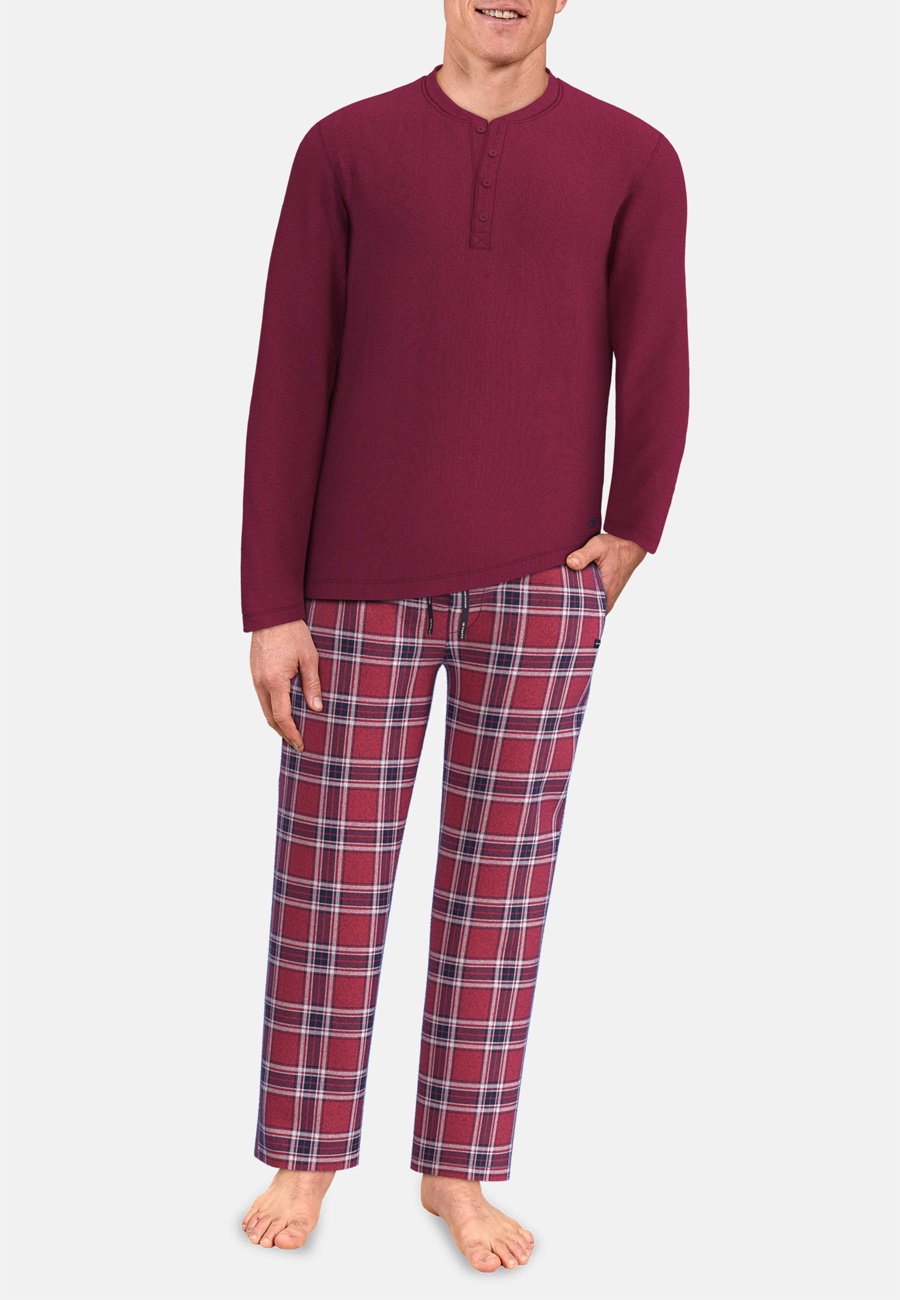 TOM TAILOR Herren Lange-Hose rot kariert